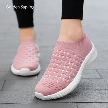 

Golden Sapling Fitness Sport Shoes Women Lightweight Air Mesh Slip-on Women's Sneakers for Running Knitted Fabric Sports Sneaker