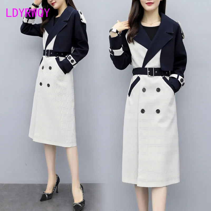

2019 Spring and Autumn Wear Medium Long Style New Temperament Popular Korean Edition Autumn Windbreaker Women's Jacket