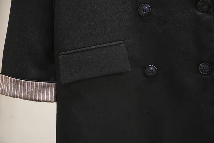 Размер XL-4XL, Женская куртка, Женское пальто, повседневный двубортный свободный черный блейзер с длинным рукавом, женский маленький костюм, высокое качество