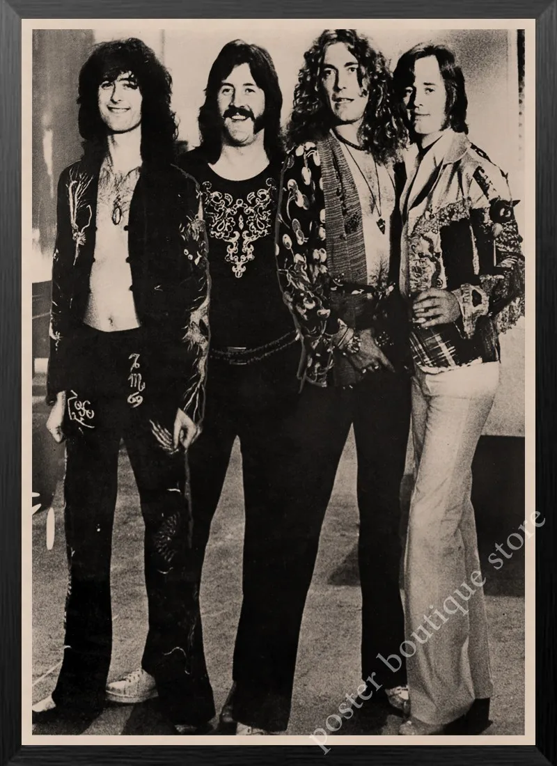 Светодиодный плакат Zeppelin Rock Music, Jimmy Page, rober Plant, винтажный домашний декор, настенные наклейки, 9 процентов/5