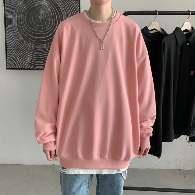 2021 Hoodies Sweatshirt Mens Black White Hip Hop Punk Pullover Streetwear Casual Fashion Clothes Mens Oversized Korean Harajuku Pink