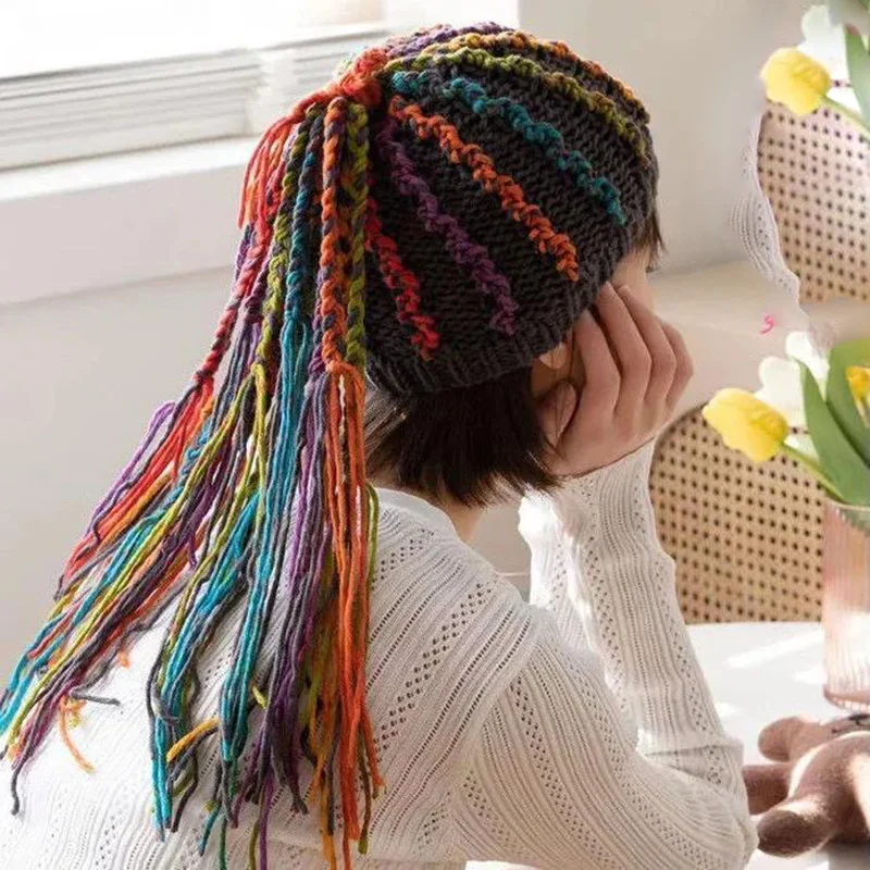 New Winter Hip Hop Beanie Caps Dreadlocks Hat For Women Men