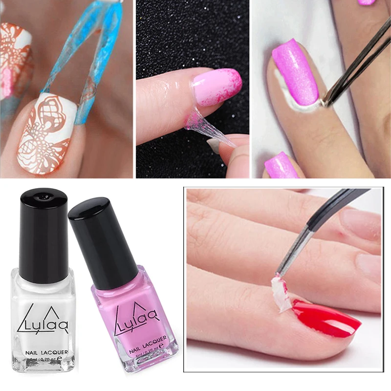 

LULAA White Latex Protected Glue Peel Off Liquid Tape From Nail Polish Nail Polish Protection Finger Skin Cream Easy Clean