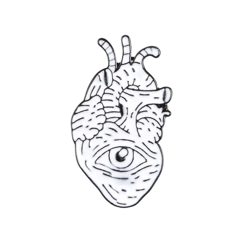 19style, анатомическая эмалированная брошь в форме сердца, медицинская анатомия, брошь в форме сердца, неврология, булавки для врача и медсестры, нагрудные булавки, сумки, значок, подарки - Окраска металла: 17