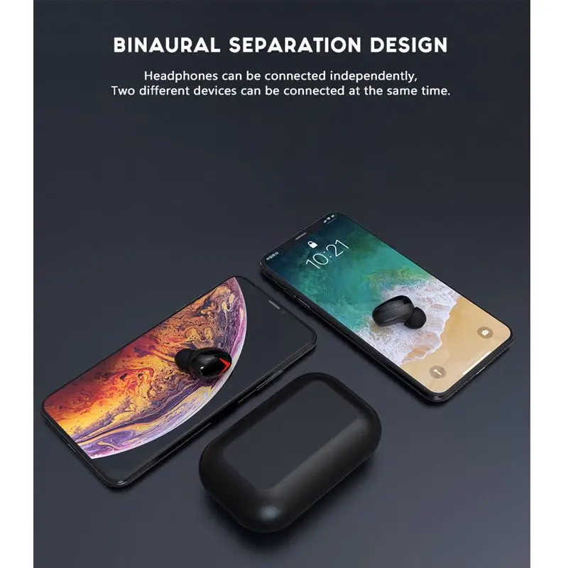 CLAITE TWS Wireless bluetooth 5.0 Earphone Smart Touch CVC8.0 Noise Cancelling Sport Earphone for Xiaomi HUAWEI