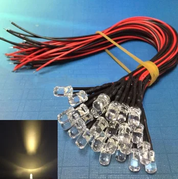

12V luminous tube with wire 5mm warm white warm color lamp beads 12 volt LED light emitting diode line length 20CM
