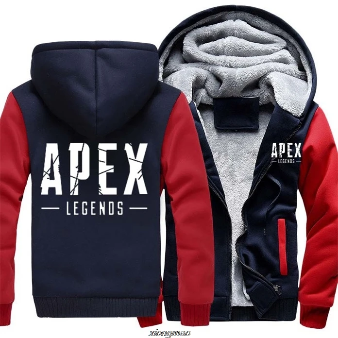 Размер США супер теплые толстовки игры Apex leyendas толстовки зимние утепленные флисовые камуфляжные мужские куртки пальто на молнии Одежда - Цвет: Red