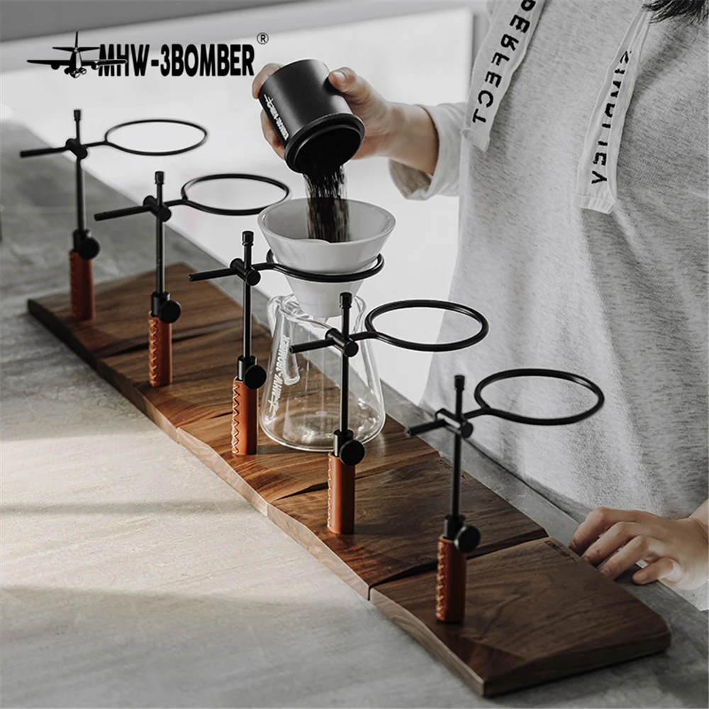 

Coffee Filter Holder Wood Base Adjustable Hand Make Filter Stand Coffee Dripper Stand Holder Rack Cafe Barista Accessory