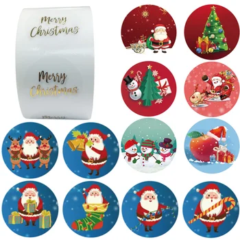 

Clear Transparent Merry Christmas Stickers Santa Tree Snowman Deer Labels Thank You Invitation Cards Gifts Bakery Packaging Seal