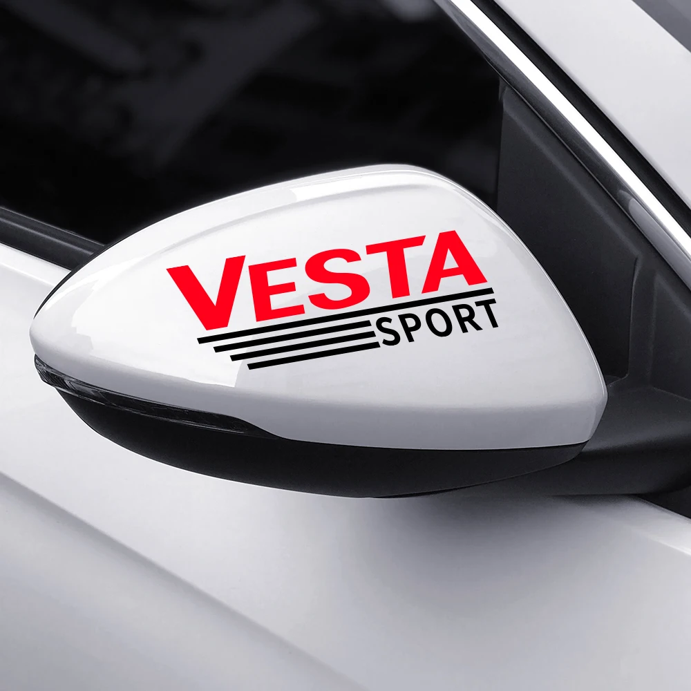 

2PCS Car Rearview Mirror Sport Graphical Vinyl Stickers For Lada Vesta Reflective Auto Mirror Decor PVC Decals Car Accessories