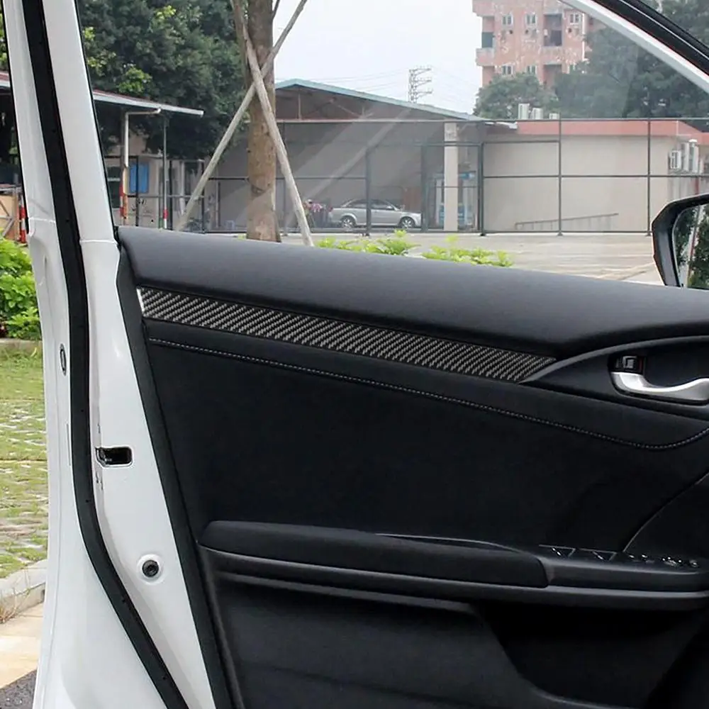 Для Honda Civic 4 шт. углеродное волокно Inne двери полоса украшения крышка