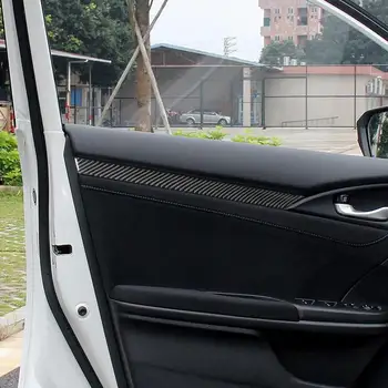

For Honda Civic 2016 2017 2018 2019 4PCS Carbon Fiber Inne Door Stripe Decoration Cover