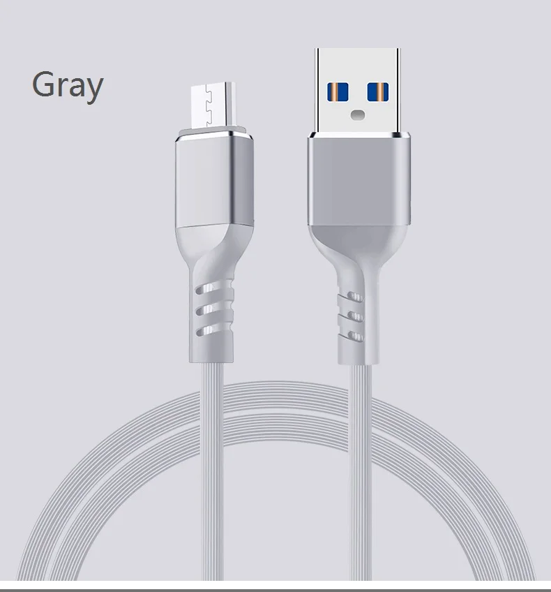 NOHON USB кабель для освещения кабель для iPhone 11 Pro Max XS MAX XR 8 7 6 5 Micro usb type C кабель для передачи данных для samsung Xiaomi LG - Цвет: Серый