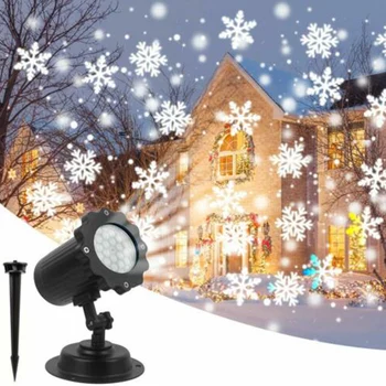 

Outdoor Christmas Projector Lamp LED Moving Snowflake Light Party Decor JS22
