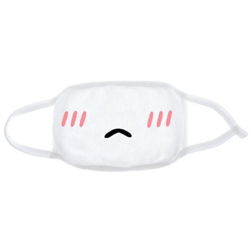 Fashion Expression Mouth Mask Anime Cotton Mouth Mask Unisex Mask Mouth-muffle Dustproof Respirator Cute Anti-Dust Mouth Covers - Color: Sky blue