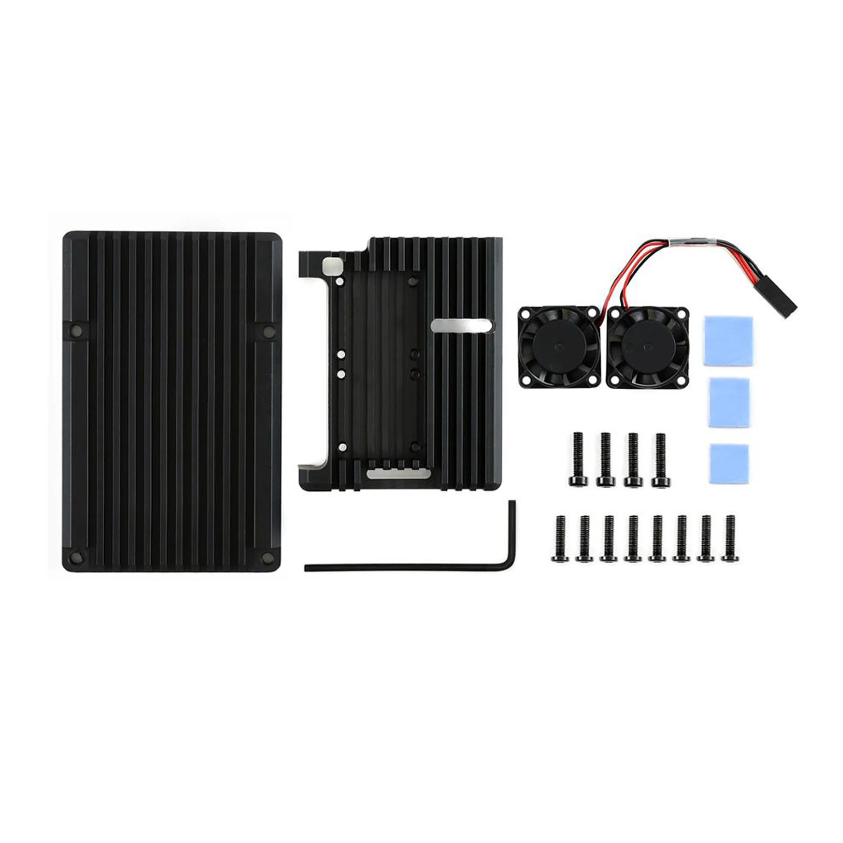 

Waveshare черная Броня из алюминиевого сплава для Raspberry Pi 4 модели B с двойными вентиляторами охлаждения