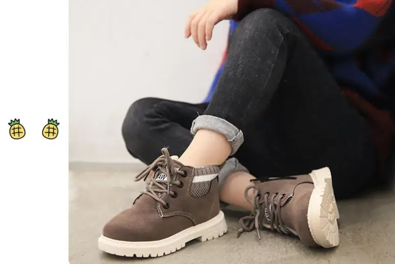 Kids Martin Boots Winter Fashion Children Leather Cotton Boots For Girls Boys Shoes Casual Soft Children Baby Toddler Shoes