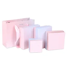 

Gradient pink Paper Box for Packaging Jewelry Cookies Cake Soap Handmde Kraft Cardboard Wedding Gift Ring Earring Case Surprise