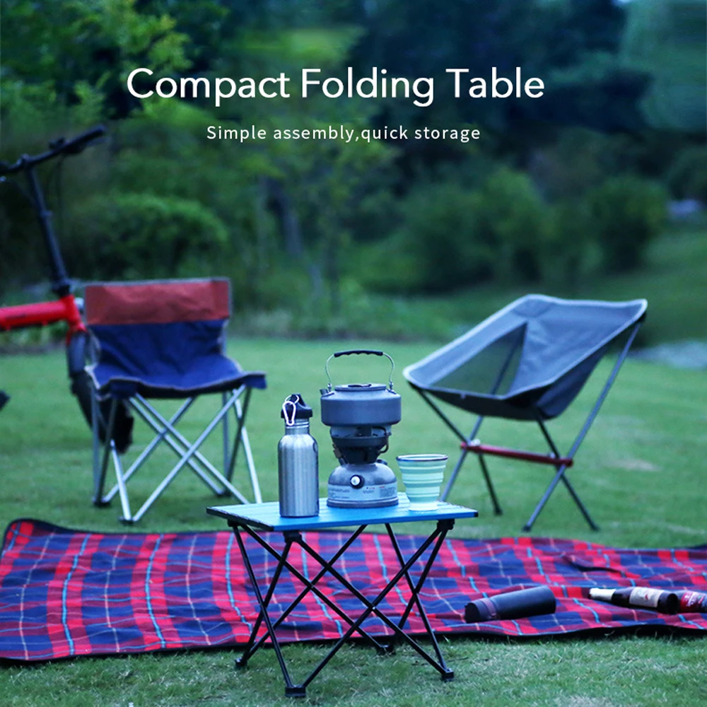 Foldable Ultralight Aluminum Outdoor Camping Table Desk Chair Furniture Computer Bed Tables Picnic Fishing Portable Desk