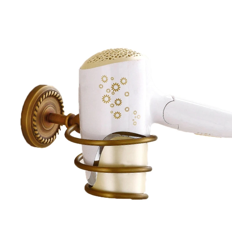 Solid Anti-Rust Brass Made Wall Mounted Hair Dryer Rack Holder Stand Rack Shelf for Bathroom Accessories Bathroom Products