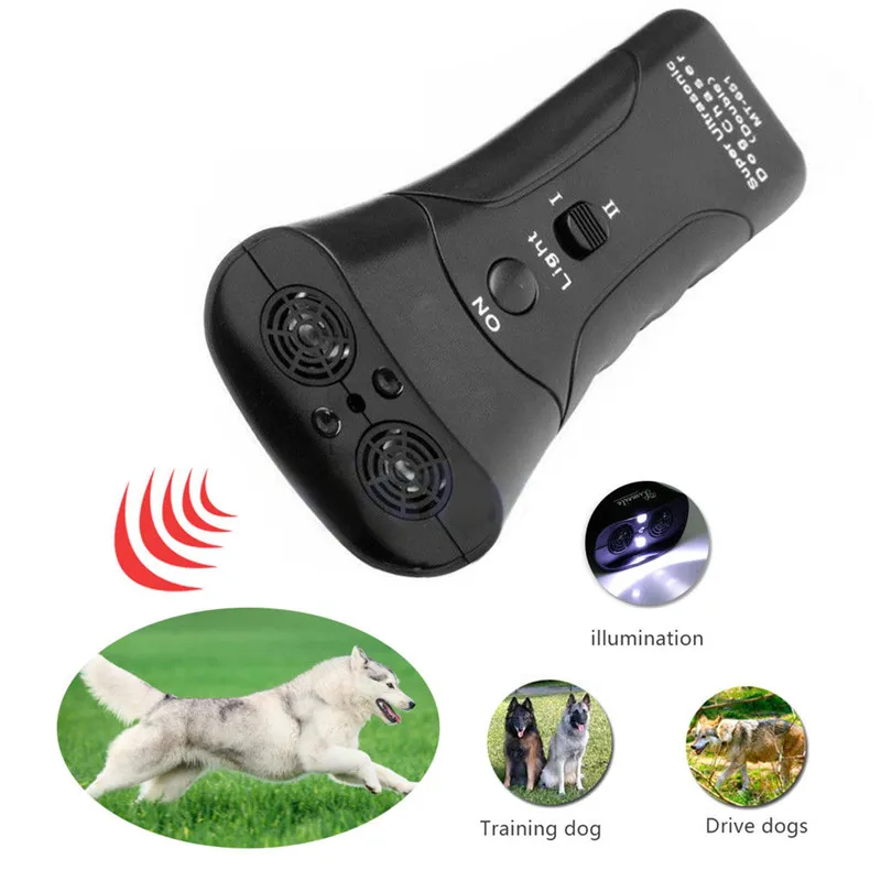 Hot Selling Ultrasonic Anti Dog Barking font b Pet b font Trainer LED Light Gentle Chaser