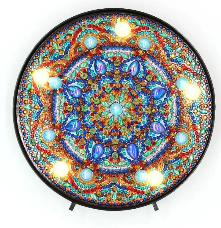 Новая полка Алмазная картина светодиодный светильник животное Дельфин 5D алмазная вышивка мозаика спальня ночник украшение для учебы - Color: 16x16x4.3cm