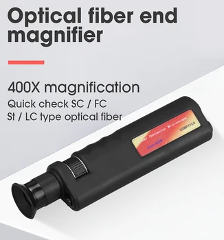 

optical fiber end magnifier Handheld Fiber Optical Inspection Microscope LED Illumination 400x Anti Slip Rubber
