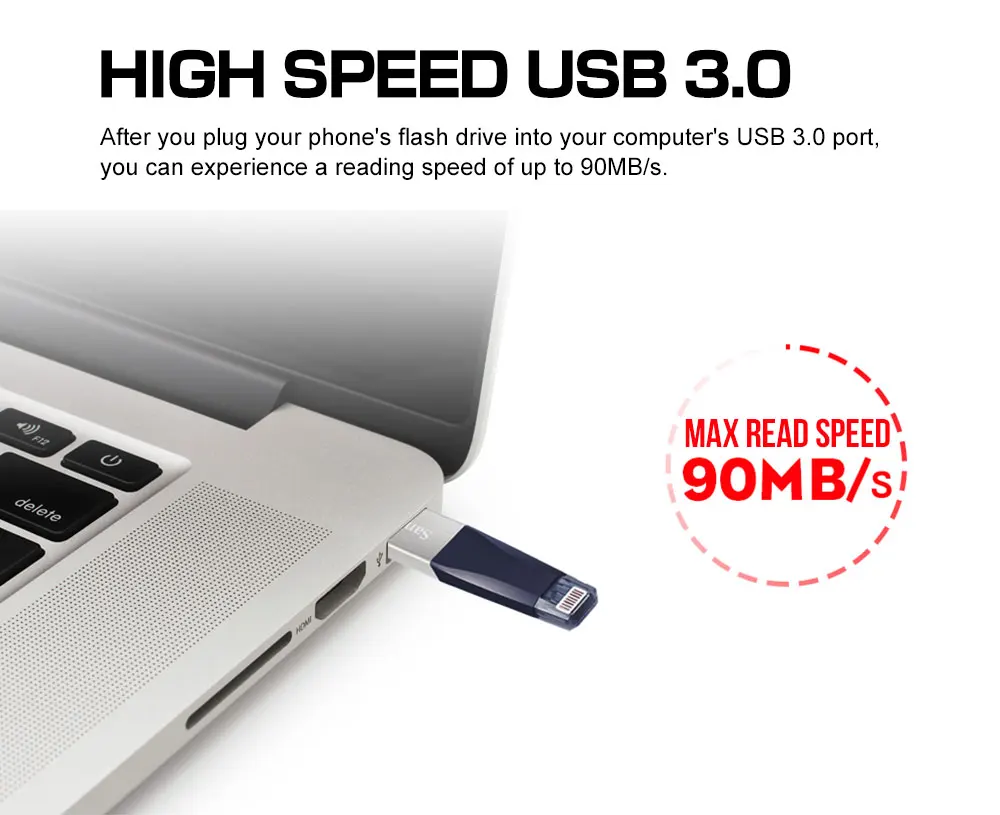 SanDisk USB флеш-накопитель iXPand OTG с разъемом Lightning u-диск USB 3,0 флеш-накопитель 64 Гб 128 ГБ 256 ГБ MFi для iPhone и iPad SDIX40N