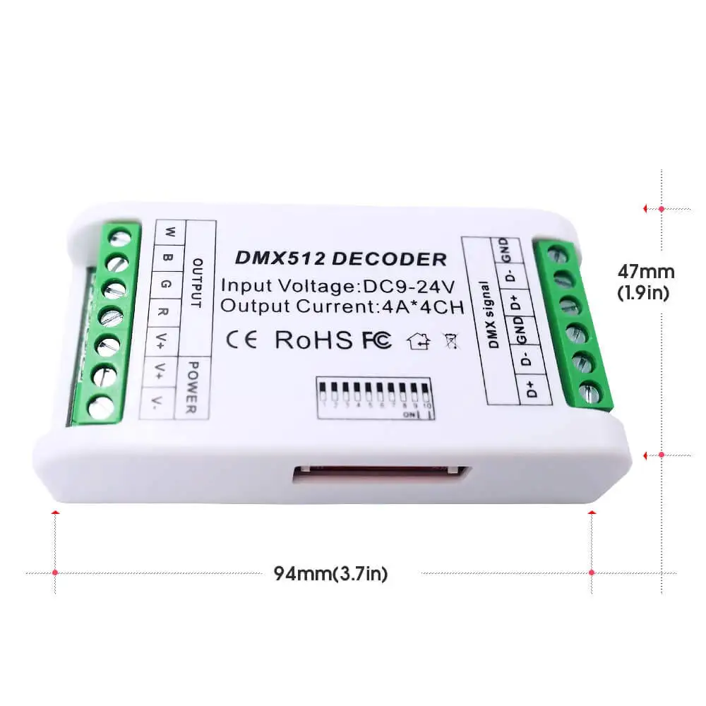 4 канала RGBW DMX декодер, 16A RGBW RGB Светодиодные ленты контроллер по протоколу DMX 512 декодер диммер драйвер для Светодиодная лента DC9-24V JK462
