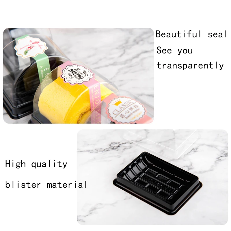 20/50/100pcs Half Moon Shape Plastic Moon Cake Packaging Box Moon Egg-Yolk Puff Container Transparent Gift Box Party Supplies