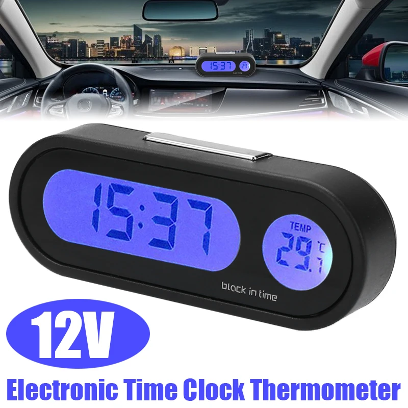 1PC 12V LCD Digital LED Car Electronic Time Clock Thermometer For Auto Interior Replacement Accessories 1PC 12V LCD Digital LED Car Electronic Time Clock Thermometer For Auto Interior Replacement Accessories