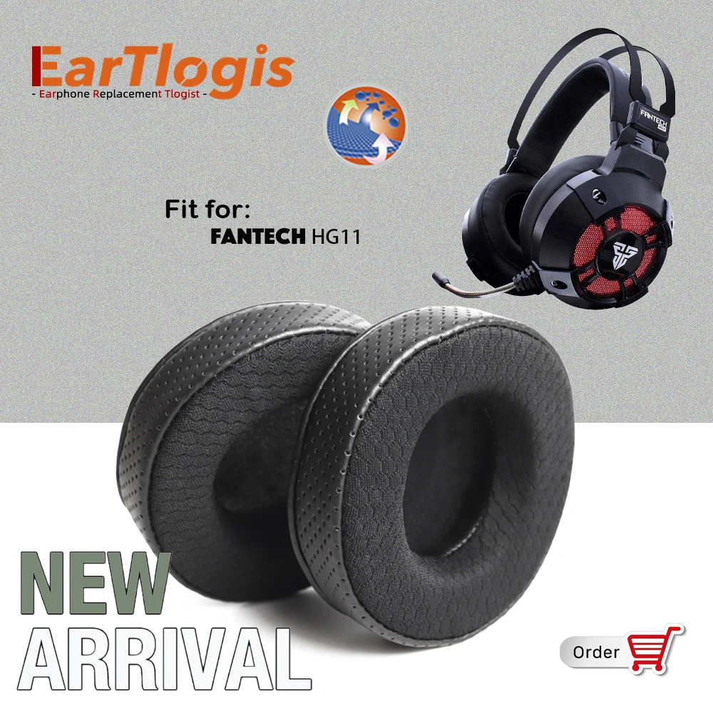 EarTlogis New Arrival Replacement Ear Pads for Fantech HG11 7.1 RGB Headset Earmuff Cover Cushions Earpads