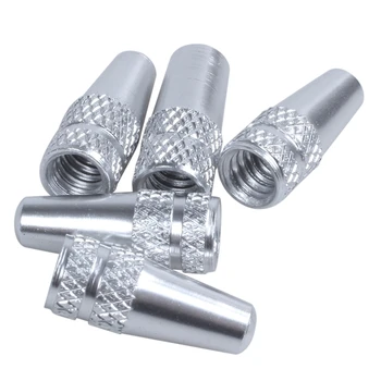 

5 Pack Bicycle Presta Tire Valve Adapter Caps Silver Tone