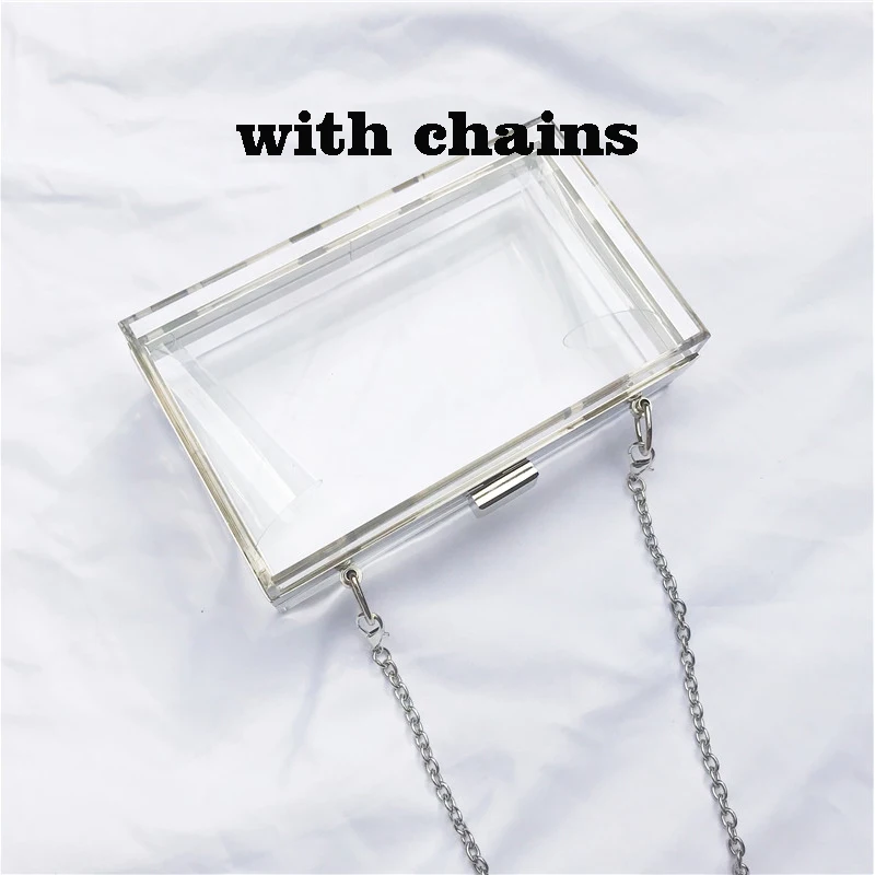 CR2 Silver O Chain Женская акриловая прозрачная сумка, сумочка, милая прозрачная сумка через плечо, женская прозрачная сумка, вечерние, свадебные, вечерние клатчи - Цвет: CR2 Silver O Chain