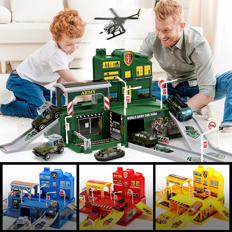 Детская игрушка для детей 3-6 лет, для мальчиков 7 лет, 4 года, вагон для гоночного автомобиля, многослойная автостоянка, набор игрушек для гаража