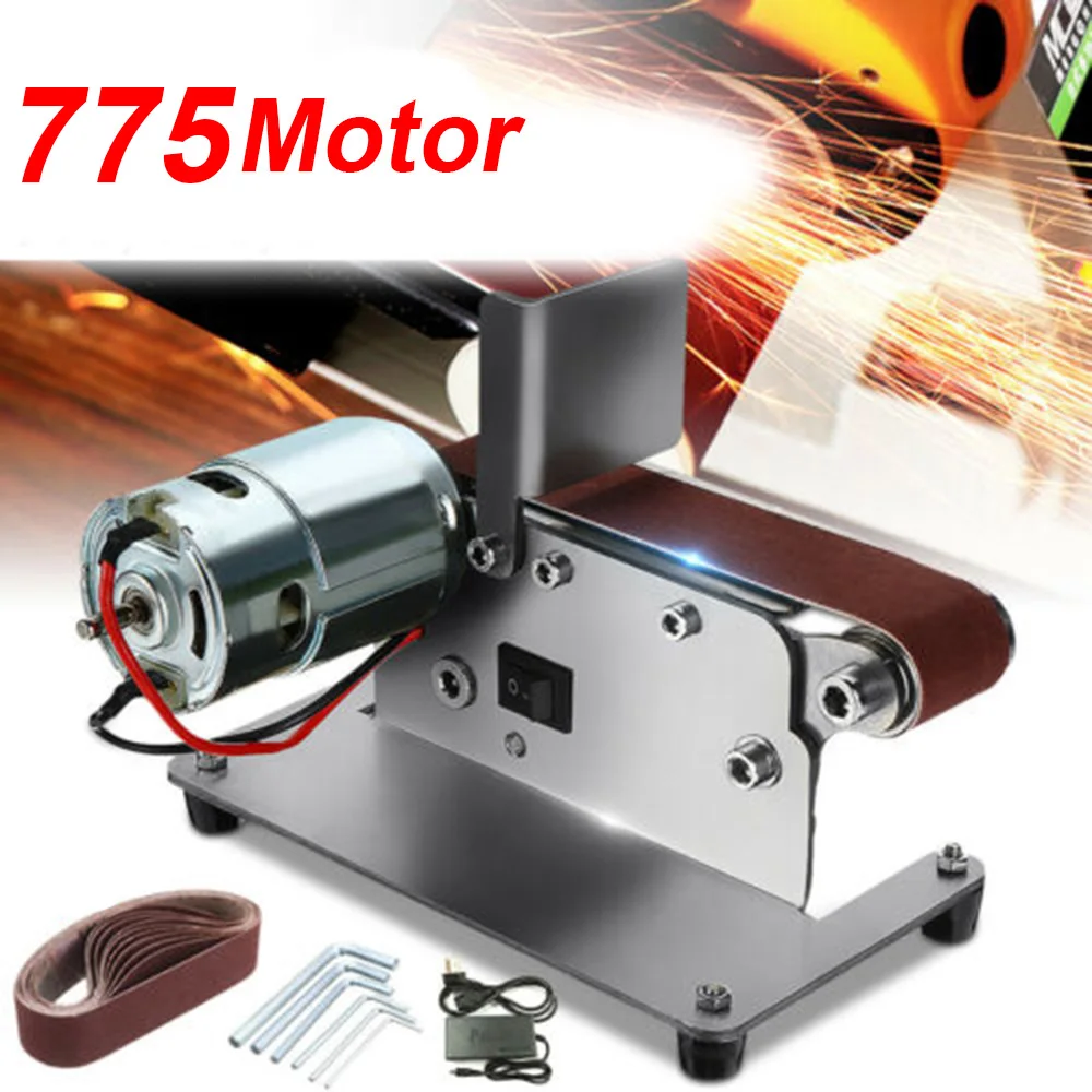 

Mini Electric Belt Sander Grinder Polishing Machine Sanding Belt Sharpener DIY using European standard shock absorber