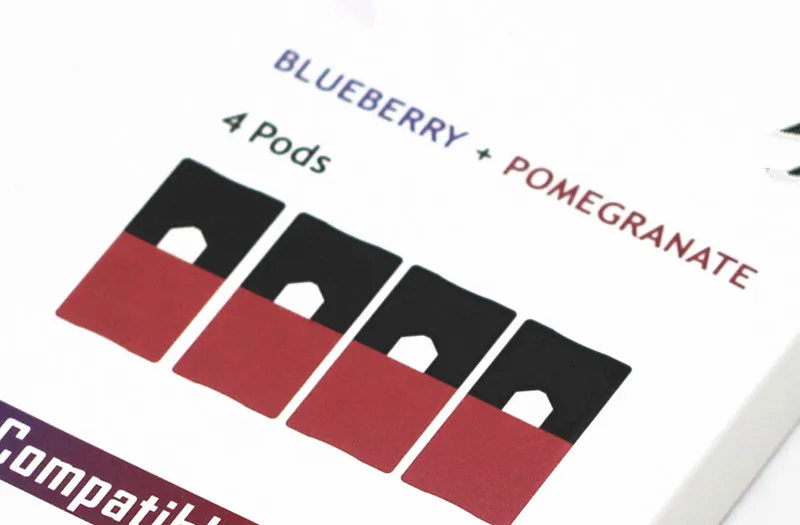 Blueberry Pomegranat Mr Fog 1 мл 6% Nic Сменные стручки 10 вкусов совместимы с JUU1 упаковка из 4 шт - Цвет: Blueberry Pomegranat