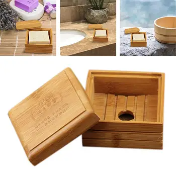 

Japanese Style Soap Box Holder Eco-friendly Bamboo Drainer Soap Storage Box Durable Bathroom Soap Organizer Accessories 30E