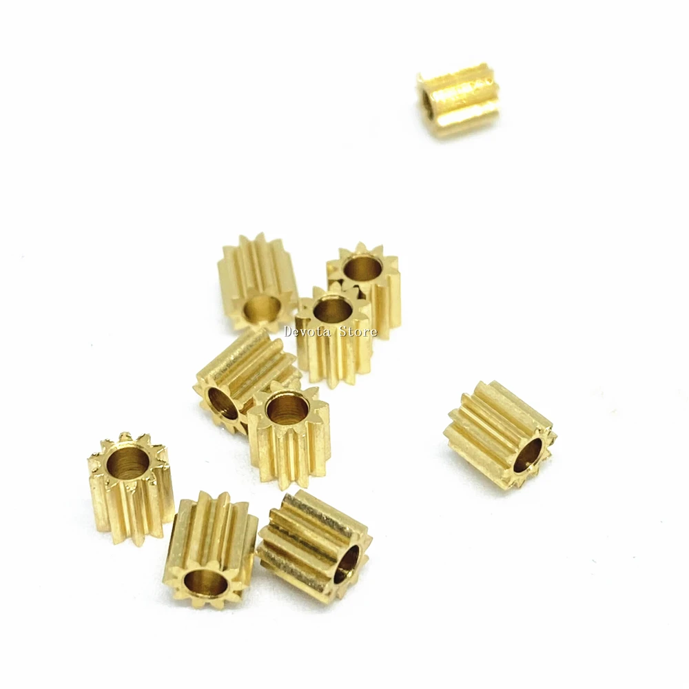 Motor Gear Transmission Gear Electric Bike Gear Mini Copper Brass Gear 0.3M 10T Teeths 1.48 1.5mm 1.98 2mm bore diameter Toys Model DIY