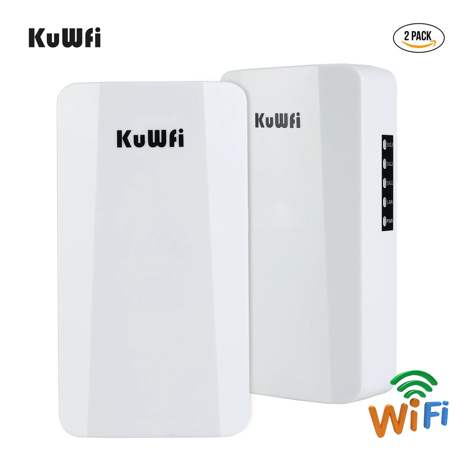 KuWFi Ngoài Trời 300Mbps Không Dây Wifi Cầu Ngoài Trời P2P 1KM Wifi Repeater CPE Với 24V POE adapter Dành Cho Camera IP wifi hotspot amplifier