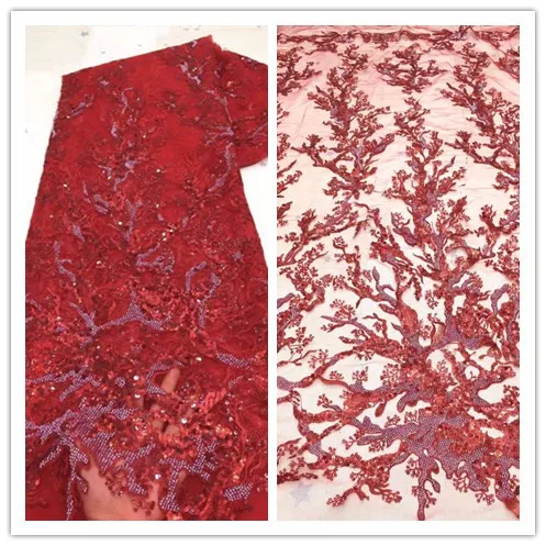 

Nigerian beaded Lace Fabric Top Sale ZH-188882 Fashion Embroidery Tulle French lace fabric