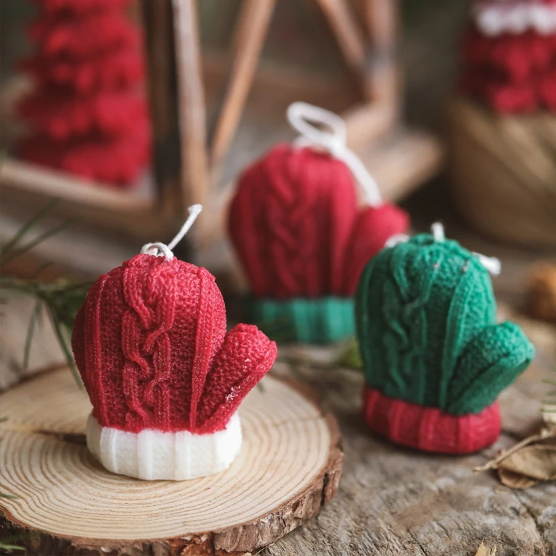 

Winter Glove Shape Silicone mold handmade soap candle mold making Xmas DIY Gifts Home Coffee Store Decoration