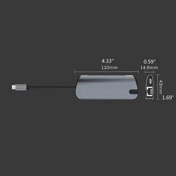 

USB Hub Type C to USB3.0 RJ45 VGA Power Adapter Splitter Type C for macBook