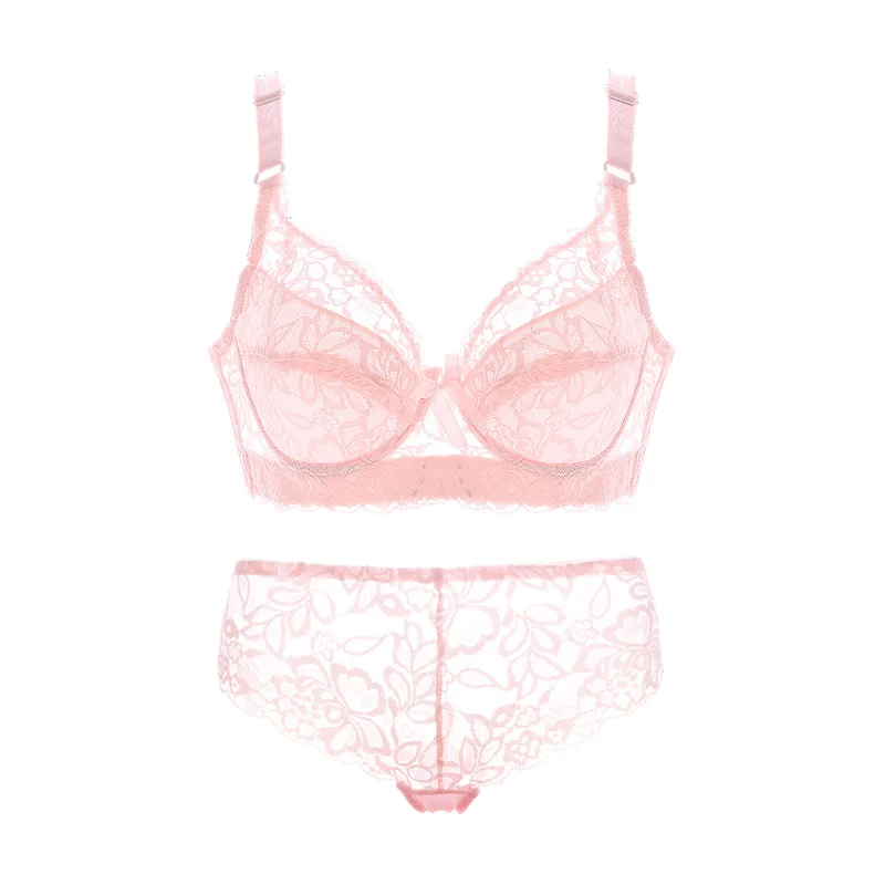 sexy bras set lace panty thin brief plus size women's bralette push up  brassiere girl top bh lingerie intimates BCD 36 38 40 42