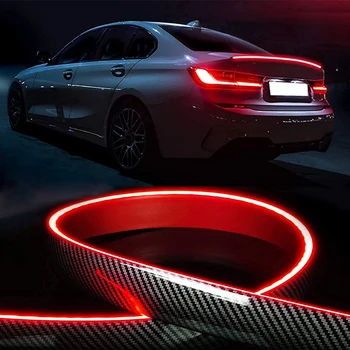 Universal Car EXterior Parts Carbon Fiber Led Rear Spoiler Light For Car BMW 12V Turn Signal Brake DRL Lamp Modified Accessories 1
