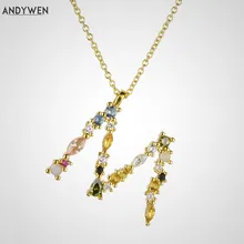 ANDYWEN 925 стерлингового серебра в виде золотых букв м кулон Первоначальный Алфавит F ожерелье монограмма опалы 2020 для женщин аксессуары ювелирные изделия ANDYWEN 925 стерлингового серебра в виде золотых букв м кулон Первоначальный Алфавит F ожерелье монограмма опалы 2020 для женщин аксессуары ювелирные изделия