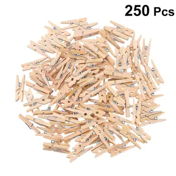 

250Pcs Photo Pegs Wooden Mini Decorative Clothespins Clips Photo Paper Pegs Pin with 10M Twine for Painting Hanging Photos