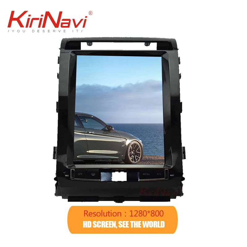 KiriNavi вертикальный экран Tesla style 12,1 ''Android 8,1 автомобильный Радио навигатор для Toyota Land Cruiser DVD Автомобильный плеер 2008