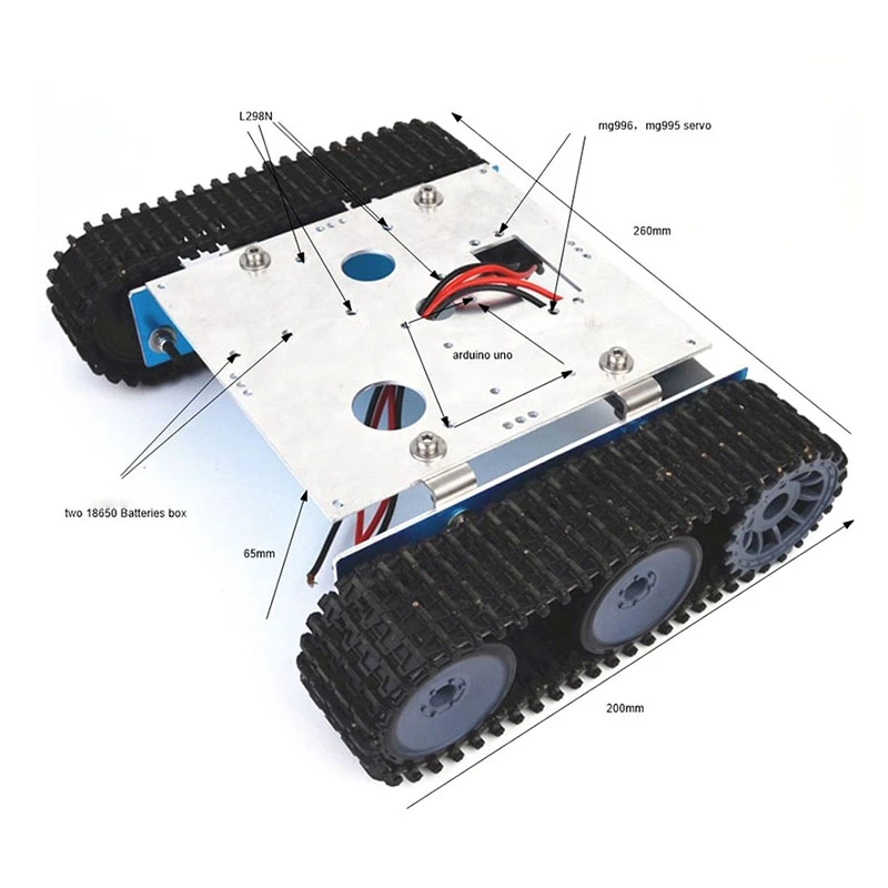 12V алюминиевый сплав DIY сборка танка робот гусеница платформа шасси комплект для