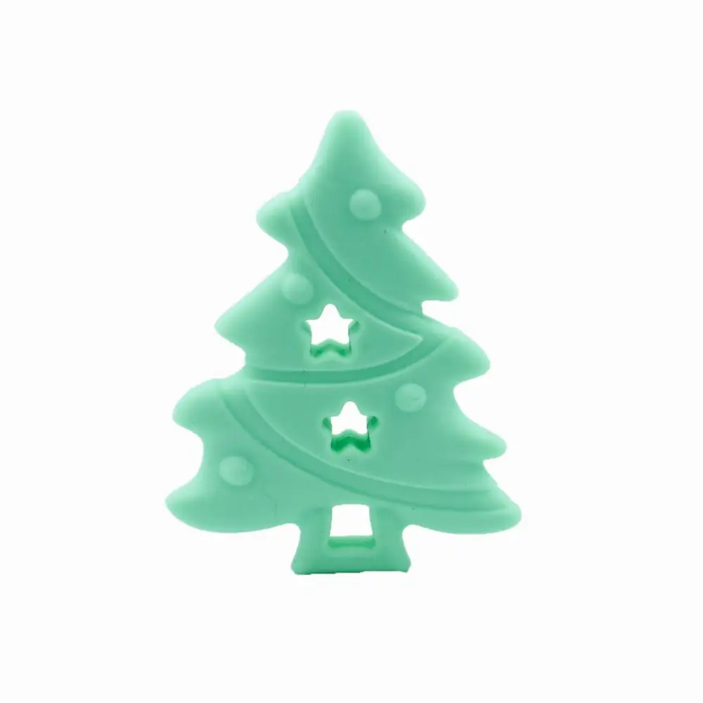 Tree1 1 шт., Детские Прорезыватели для зубов, Рождественская обувь с героями мультфильмов/игрушка для Гамбурга, Пищевая силиконовая прорезыватель, BPA бесплатно, сделай сам, рождественский подарок для украшения - Цвет: Tree1